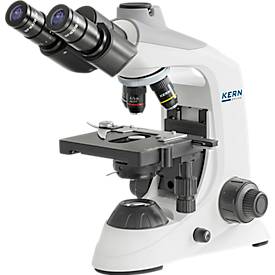 KERN Durchlichtmikroskop OBE-134, trinokular, Achromat-Linsen 4/10/40/100 x, HWF-Okular 10 x 18 mm, Beleuchtungsstärke 3 W, Netzbetrieb/USB, weiß