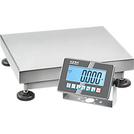 KERN SXC 10K-3L – Edelstahl-Plattformwaage, Wägebereich 15 kg, Ablesbarkeit 0,001 kg, IP68, großes LCD-Display