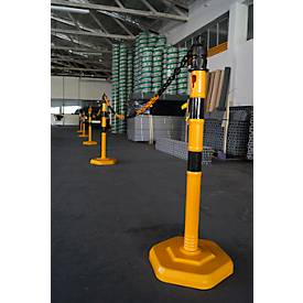 Kettenständerset, 4 Pfosten+4 Ketten, gelb-schwarz