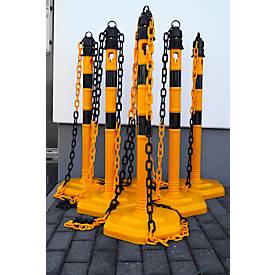 Kettenständerset, 4 Pfosten+4 Ketten, gelb-schwarz