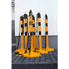 Kettenständerset, 4 Pfosten+4 Ketten, gelb-schwarz