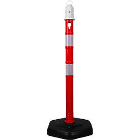 Kettenständerset, 4 Pfosten+4 Ketten, rot-weiß