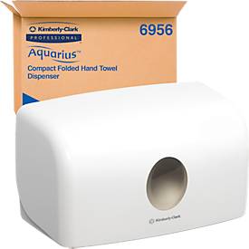 Kimberly-Clark® Handtuchspender Aquarius 6956, kleine Ausführung, Einzelblattentnahme, B 287 x T 142 x H 159 mm, weiß