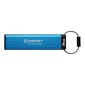 Kingston IronKey Keypad 200C - USB-Flash-Laufwerk - verschlüsselt - 8 GB - USB-C 3.2 Gen 1