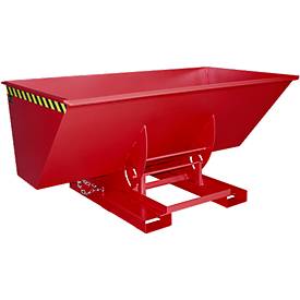 Kippbehälter AK 150, mit Abrollsystem, 1500 l, 1000 kg, L 1420 x B 2280 x H 1070 mm, RAL 3000 rot