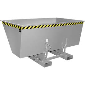 Kippbehälter AK 150, mit Abrollsystem, 1500 l, 1000 kg, L 1420 x B 2280 x H 1070 mm, RAL 7005 grau