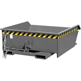 Kippbehälter Bauer Mini Typ MGU 460, niedrige Bauhöhe, 460 l Inhalt, grau