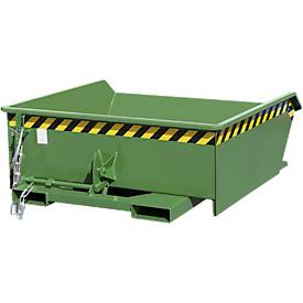 Kippbehälter Bauer Mini Typ MGU 460, niedrige Bauhöhe, 460 l Inhalt, grün