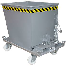 Kippbehälter GU-RZ55, für Routenzüge, Kipp- und Rutschsicherung, 550 l, RAL 7005 grau