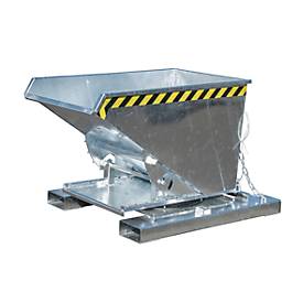 Kippbehälter Typ 3S 300 für Stapler, Tragfähigkeit 750 kg, mit 3-seitiger Kippfunktion, verzinkt