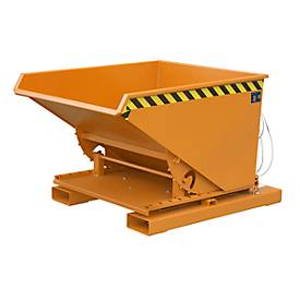 Kippbehälter Typ 3S 600, Tragfähigkeit 1000 kg, mit 3-seitiger Kippfunktion, orange RAL 2000