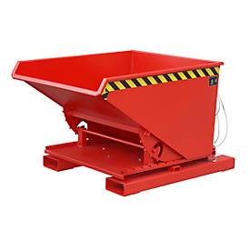 Kippbehälter Typ 3S 600, Tragfähigkeit 1000 kg, mit 3-seitiger Kippfunktion, rot RAL 3000