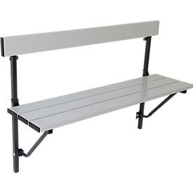 Klappbank, Alu, 1200 mm breit, anthrazit (RAL 7016)