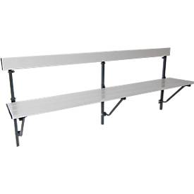 Klappbank, Alu, 2000 mm breit, anthrazit (RAL 7016)