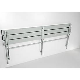 Klappbank, Alu, 2000 mm breit, lichtgrau (RAL 7035)