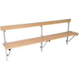 Klappbank, Holz, L 2000 mm, lichtgrau (RAL 7035)