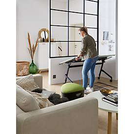 Klappbarer Schreibtisch, mit 4 feststellbaren Rollen, Rechteck, Rundrohr, B 1400 x T 600 x H 720 mm, weiß/schwarz