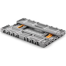 Klappbox, recycelbar & stapelbar, Traglast 20 kg, 600 x 400 x 170 mm, grau