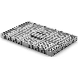 Klappbox, recycelbar & stapelbar, Traglast 20 kg, 600 x 400 x 233 mm, grau