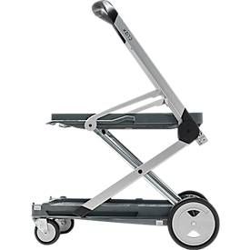 Klappmobil CLAX®, 2 Etagen, Tragkraft bis 60 kg, Lenk- & Bockrollen, inkl. 46 l Klappbox, Aluminium & Kunststoff, grau/grau