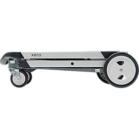 Klappmobil CLAX®, 2 Etagen, Tragkraft bis 60 kg, Lenk- & Bockrollen, inkl. 46 l Klappbox, Aluminium & Kunststoff, grau/grau