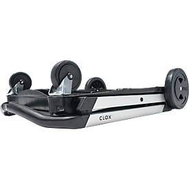 Klappmobil CLAX®, 2 Etagen, Tragkraft bis 60 kg, Lenk- & Bockrollen, inkl. 46 l Klappbox, Aluminium & Kunststoff, schwarz/schwarz