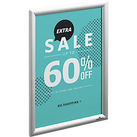 Klapprahmen Durable, DIN A3, Hoch- oder Querformat, Aluminium & Polystyrol, silber