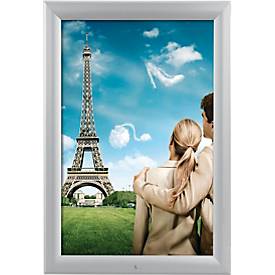 Klapprahmen, silber, Aluminium/PET-Schutzfolie, wasserfest, DIN A4