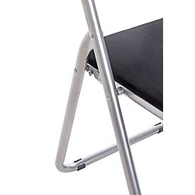 Klappstuhl HAKU, ohne Armlehnen, Sitz- und Rückenpolster, Bezug Samtgewebe schwarz, B 450 x T 450 x H 810 mm, Stahl schwarz, 6 Stück