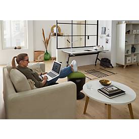 Klapptisch, mit 4 feststellbaren Rollen, Rechteck, Rundrohr, B 1200 x T 600 x H 720 mm, weiß/schwarz