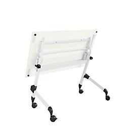 Klapptisch, mit 4 feststellbaren Rollen, Rechteck, Rundrohr, B 1200 x T 600 x H 720 mm, weiß/weiß