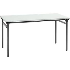 Klapptisch, stabiles 4-Fußgestell mit Spezial-Klappbeschlag, B 1200 x T 800 x H 725 mm, lichtgrau/schwarz