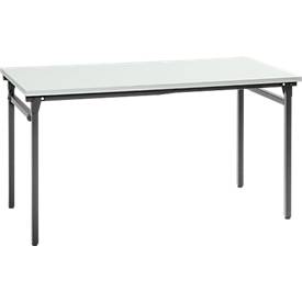 Klapptisch, stabiles 4-Fußgestell mit Spezial-Klappbeschlag, B 1400 x T 700 x H 725 mm, lichtgrau/schwarz