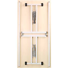 Klapptisch TR, B 1600 x T 700 x H 720 mm, Ahorn-Dekor/weißaluminium