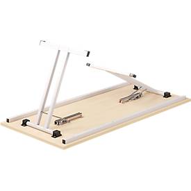 Klapptisch TR, B 1600 x T 700 x H 720 mm, Ahorn-Dekor/weißaluminium