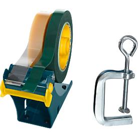Klebeband-Tischabroller Duo, mit Schraubzwinge, L 175 x B 67 x H 130 mm, Metall