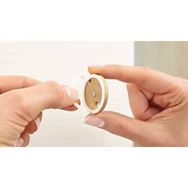 Klebehaken tesa Smooz, rund, Befestigung ohne Bohren, inkl. Klebelösung, ablösbar, verchromt