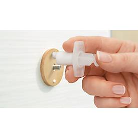 Klebehaken tesa Smooz, rund, Befestigung ohne Bohren, inkl. Klebelösung, ablösbar, verchromt