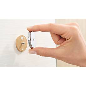 Klebehaken tesa Smooz, rund, Befestigung ohne Bohren, inkl. Klebelösung, ablösbar, verchromt