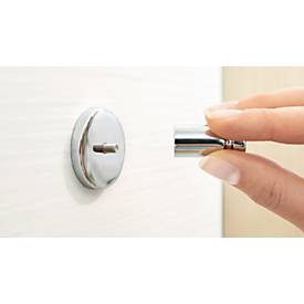 Klebehaken tesa Smooz, rund, Befestigung ohne Bohren, inkl. Klebelösung, ablösbar, verchromt