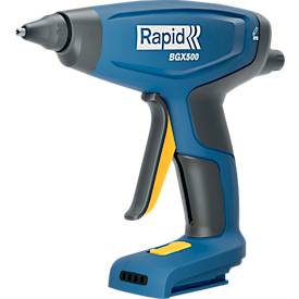 Klebepistole Rapid BGX500, LED-Anzeige, ergonomischer Griff, inkl. 2 Klebesticks, ohne Akku