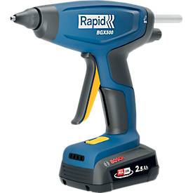 Klebepistole Rapid BGX500 Set, LED-Anzeige, ergonomischer Griff, inkl. Bosch Akku