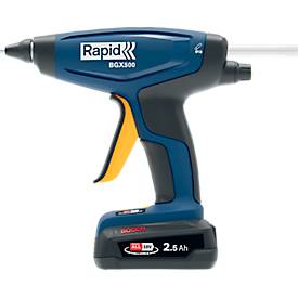 Klebepistole Rapid BGX500 Set, LED-Anzeige, ergonomischer Griff, inkl. Bosch Akku