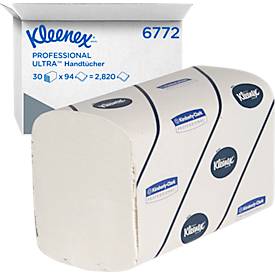 Kleenex® Handtücher Ultra 6772, 2-lagig, Interfold-Faltung, 30 Päckchen á 94 Tücher, weiß
