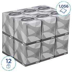 Kleenex® Kosmetiktücher 8834, 2-lagig, 12 Boxen á 88 Tücher, Einzeltuchentnahme, weiß