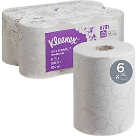 Kleenex® Rollenpapiertücher Ultra Slimroll 6781, 2-lagig, 6 Rollen á 100 m, weiß