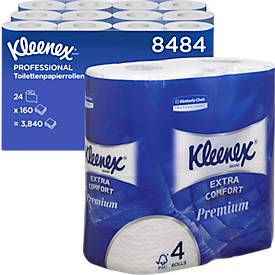 Kleenex® Toilettenpapier 8484, 4-lagig, 6 Päckchen á 4 Rollen, 160 Blatt/Rolle, weiß