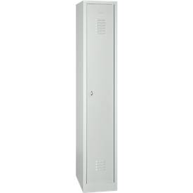 Kleiderspind, 1 Tür, B 415 x T 500 x H 1800 mm, Drehriegelverschluss, lichtgrau