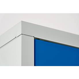 Kleiderspind, 2 Türen, B 600 x H 1800 mm, inkl. Füßen, Drehriegelverschluss, lichtgrau/enzianblau