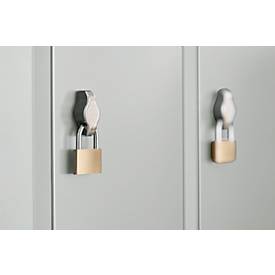 Kleiderspind, 2 Türen, B 600 x H 1800 mm, inkl. Füßen, Drehriegelverschluss, lichtgrau